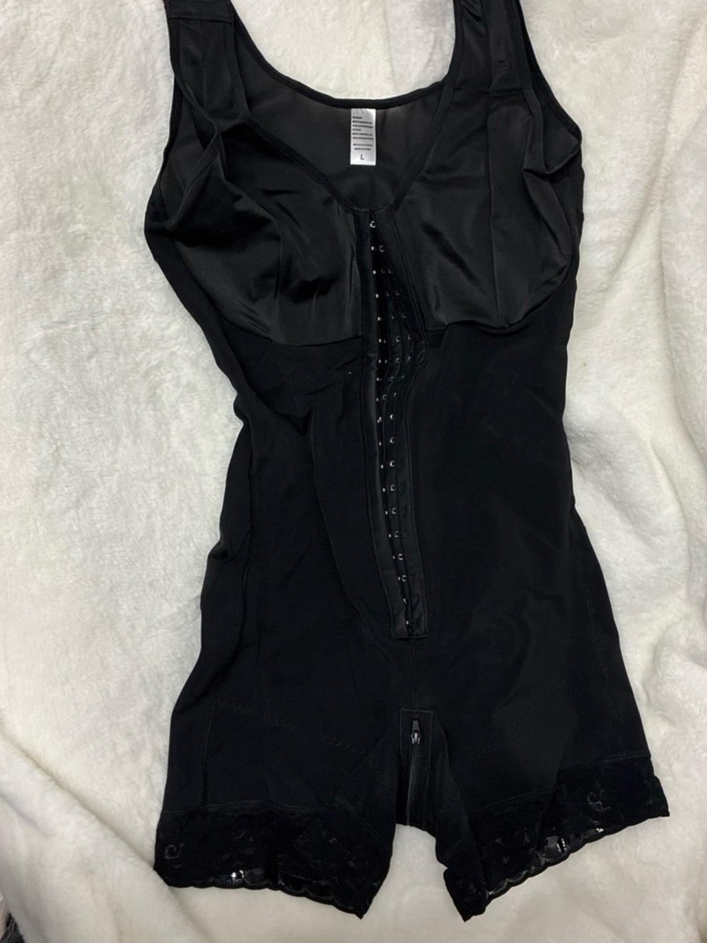 Black Full-Body Shapewear Bodysuit with Front Hook Closure - Never Worn